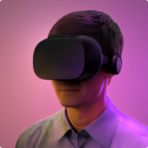 man with vr headset